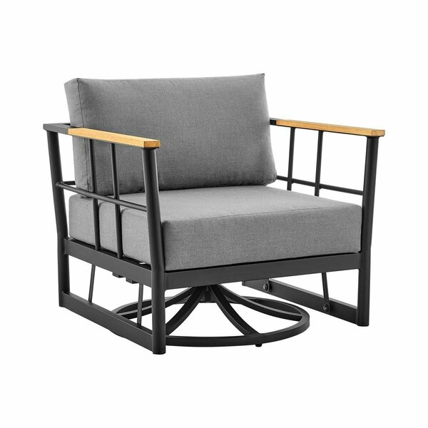 Tento Campait Shari Outdoor Patio Swivel Glider Lounge Chair Black TE3322442